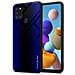 Custodia Compatibile Con Samsung Galaxy A21s - Ottica A Strisce In Cobalto Viola - Coperchio Protettivo In Vetro Temperato E Silicone Tpu - Foto miniatura 1