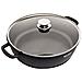 Ecostone Casseruola Bassa 32cm Induzione, Coperchio Di Vetro, Antiaderente Alluminio Fuso Nero - Foto miniatura 8