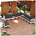 Set Divani Da Giardino 11 Pz Con Cuscini Bianchi Legno Di Pino - Foto miniatura 1
