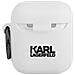 Cover Airpods Silicone Gel Moschettone Karl 3d Bianca - Foto miniatura 1