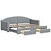 Divano Letto Estraibile Cassetti Grigio Chiaro 80x200cm Tessuto - Foto miniatura 1