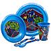 Set Pappa 5 Pezzi Rosso E Blu In Plastica Avengers Hulk Iron Man Captain America Thor Piatti Bicchiere Posate - Foto miniatura 2