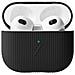Cover Per Airpods 3 Curve In Silicone Con Texture Striata, Nero - Foto miniatura 2
