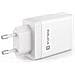 Etc06 Premium 32w Adaptive 3 Port 5v-12v 2x Usb / Usb-c Travel Charger White - Foto miniatura 2