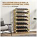 Scaffale Portabottiglie A 7 Livelli Per 42 Bottiglie Di Vino, Legno Di Pino Naturale, 63x25x102cm - Foto miniatura 5