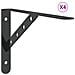 Staffe Per Mensola 4 Pz 30x2,5x15,5 Cm In Acciaio Inox Nero - Foto miniatura 1