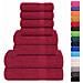 Set Asciugamani 8 Pz Bordeaux 360 Gsm 100% Cotone - Foto miniatura 2