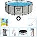 Piscina Fuori Terra - In Giro - 427x122 Cm - Grigio - Include Accessori Coordinati Cb36 - Foto miniatura 1