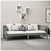Divano Letto Con Materasso 90x200 Cm Grigio In Legno Di Pino - Foto miniatura 2