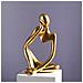Figurina Del Pensatore Astratto - Decorazione Moderna Per La Casa Gold - Foto miniatura 3