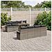 Set di divani da giardino con cuscini grigi in polyrattan - Foto miniatura 3