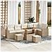 Set Divano da Giardino 9 Pezzi con Cuscini Beige Polyrattan Acacia,  Set da Pranzo da Giardino 3 Pezzi con Cuscini Beige Polyrattan Acacia - Foto miniatura 2