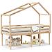 Letto a Soppalco con Tetto 90x190 cm Legno Massello di Pino - Foto miniatura 1