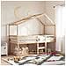 Letto a Soppalco con Tetto 90x190 cm Legno Massello di Pino - Foto miniatura 2