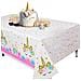 Tovaglia Unicorno Per Compleanno Bambina 2 Pezzi 274x137 Cm Bianco - Foto miniatura 2