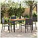 Set da Pranzo per Giardino 5 pcs Nero e Legno 150 x 90 x 75 cm - Foto miniatura 2