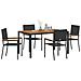 Set da Pranzo per Giardino 5 pcs Nero e Legno 150 x 90 x 75 cm - Foto miniatura 3