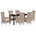 Set da Pranzo per Giardino con cuscino 7 pcs Beige polyrattan - Foto miniatura 3