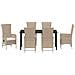 Set da Pranzo per Giardino con cuscino 7 pcs Beige polyrattan - Foto miniatura 7