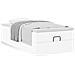 Struttura Letto Pouf con Materasso Bianco 80x200 cm Similpelle - Foto miniatura 4