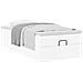 Struttura Letto Pouf con Materasso Bianco 80x200 cm Similpelle - Foto miniatura 5
