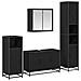 Set di mobili per il bagno 4 pcs Rovere Nero Legno multistrato - Foto miniatura 1