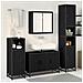 Set di mobili per il bagno 4 pcs Rovere Nero Legno multistrato - Foto miniatura 4