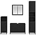 Set di mobili per il bagno 4 pcs Rovere Nero Legno multistrato - Foto miniatura 9