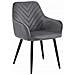 Sedia da pranzo WAAV - Velluto grigio scuro con gambe nere x 1 - Foto miniatura 1