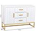 Credenza Con 3 Cassetti E 2 Ante In Legno E Metallo 120x40,5x81h Cm - Foto miniatura 3