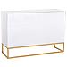 Credenza Con 3 Cassetti E 2 Ante In Legno E Metallo 120x40,5x81h Cm - Foto miniatura 4