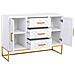 Credenza Con 3 Cassetti E 2 Ante In Legno E Metallo 120x40,5x81h Cm - Foto miniatura 5