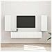 Set di Mobiletto da TV a Parete 4 pcs Bianco Lucido - Foto miniatura 2
