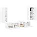 Set di Mobiletto da TV a Parete 4 pcs Bianco Lucido - Foto miniatura 3
