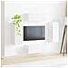 Set di Mobiletto da TV a Parete 4 pcs Bianco Lucido - Foto miniatura 4