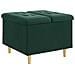 Pouf contenitore Verde Scuro 60 x 60 x 45 cm Velluto - Foto miniatura 1