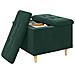 Pouf contenitore Verde Scuro 60 x 60 x 45 cm Velluto - Foto miniatura 3