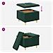 Pouf contenitore Verde Scuro 60 x 60 x 45 cm Velluto - Foto miniatura 9