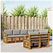 Set divani con cuscino 8 pcs Grigio Naturale e Chiaro - Foto miniatura 2