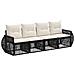 Set Divano da Giardino 4 pcs Nero e Bianco Crema polyrattan - Foto miniatura 1