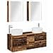 Set di mobili per il bagno 5 pcs Legno antico - Foto miniatura 1
