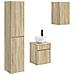 Set di mobili per il bagno 3 pz Rovere Sonoma - Foto miniatura 1
