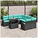 Set Divano da Giardino 9 pz Nero Rattan in Polipropilene - Foto miniatura 2