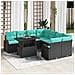 Set Divano da Giardino 9 pz Nero Rattan in Polipropilene - Foto miniatura 3