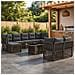 Set Divano da Giardino 10 pz Grigio polyrattan - Foto miniatura 8