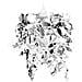 Lampadario Da Soffitto Paralume Foglie Pailette 21,5 X 30 Cm Argento - Foto miniatura 1