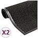 Tappeti Antipolvere 2 Pz Rettangolari Trapuntati 80x120 Cm Neri - Foto miniatura 1