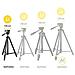 Phototripod Kit Small Con Sacchetto Di Trasporto 3-way Head Quick Release 4 Sezioni Gambe A Leva Serrature Di Medio Livello Spalmatore Caricare Fino 1 Kg In Alluminio Per Canon Nikon Sony Nghpmidi - Foto miniatura 2