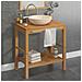 Armadietto Da Bagno In Legno Di Teak Con Lavabo In Marmo Crema - Foto miniatura 5