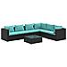 Set Divani Da Giardino 7 Pz Con Cuscini In Polyrattan Nero - Foto miniatura 1